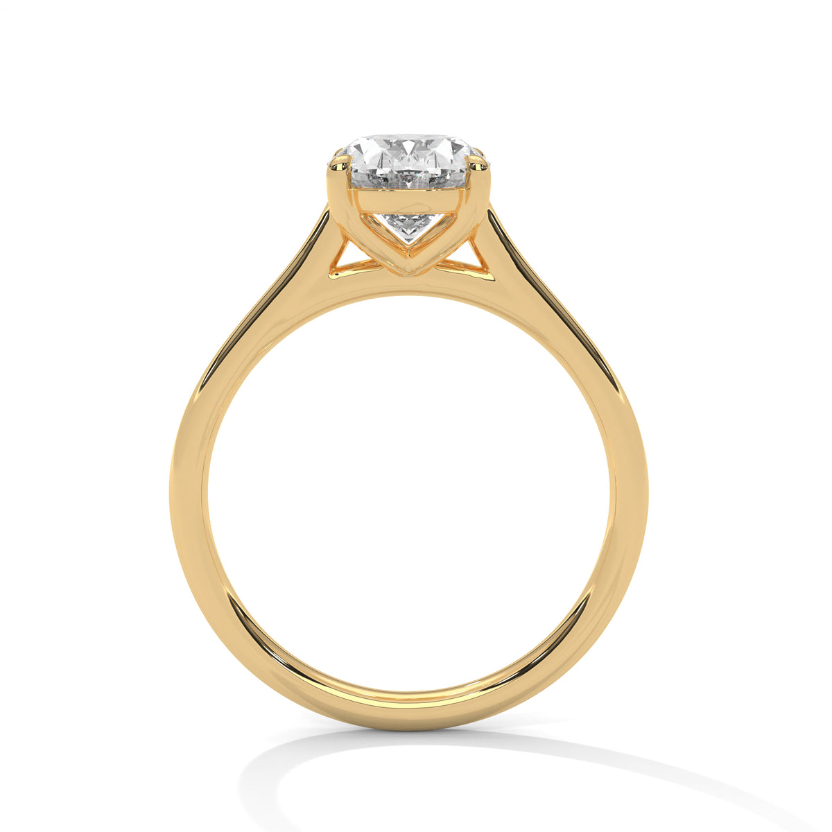 2.00 ct Oval Cut Solitaire Lab-Grown Diamond Engagement Ring 2ct Yellow Gold