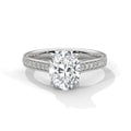 2.00 ct Oval Cut Lab-Grown Diamond Pavé Engagement Ring 2ct White Gold