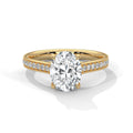 2.00 ct Oval Cut Lab-Grown Diamond Pavé Engagement Ring 2ct Yellow Gold