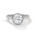 2.00 ct Round Bezel Solitaire Engagement Ring 2ct White Gold