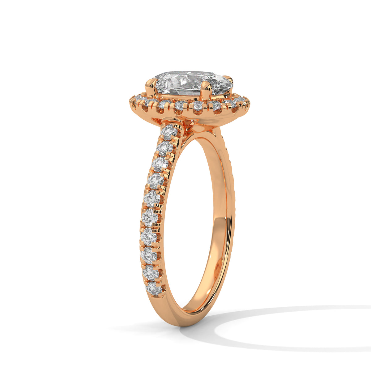 2.00 ct Oval Celestial Halo Lab-Grown Diamond Engagement Ring 2ct Rose Gold