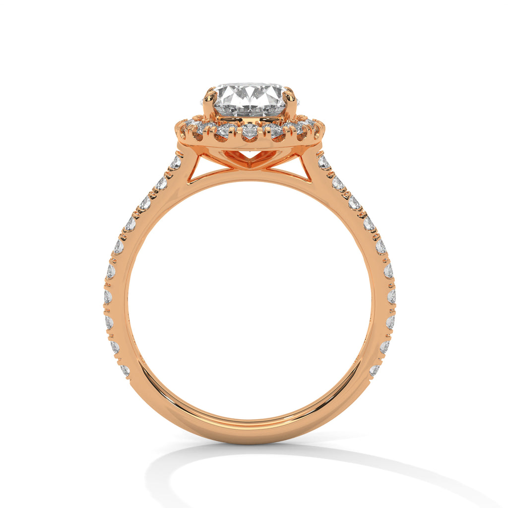 2.00 ct Oval Celestial Halo Lab-Grown Diamond Engagement Ring 2ct Rose Gold