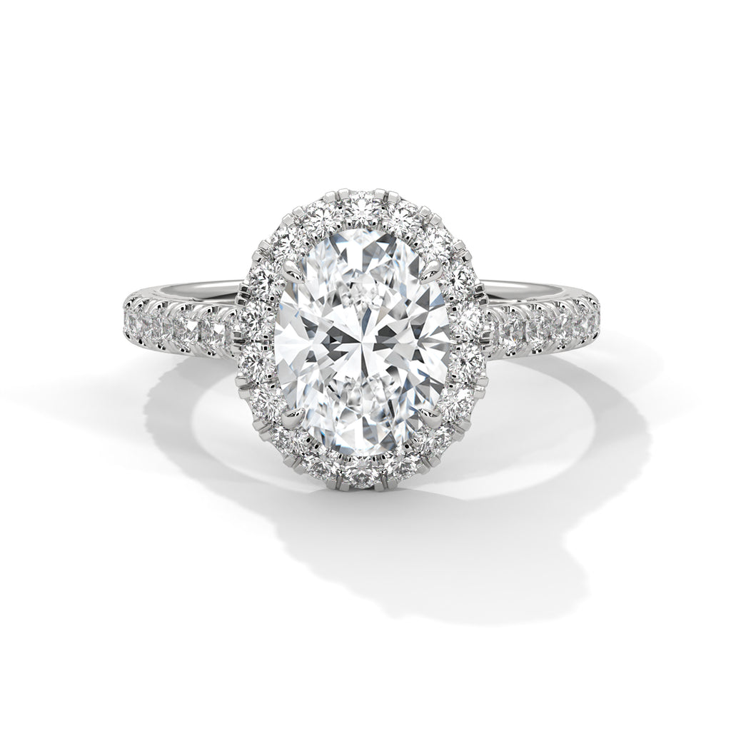 2.00 ct Oval Celestial Halo Lab-Grown Diamond Engagement Ring 2ct White Gold