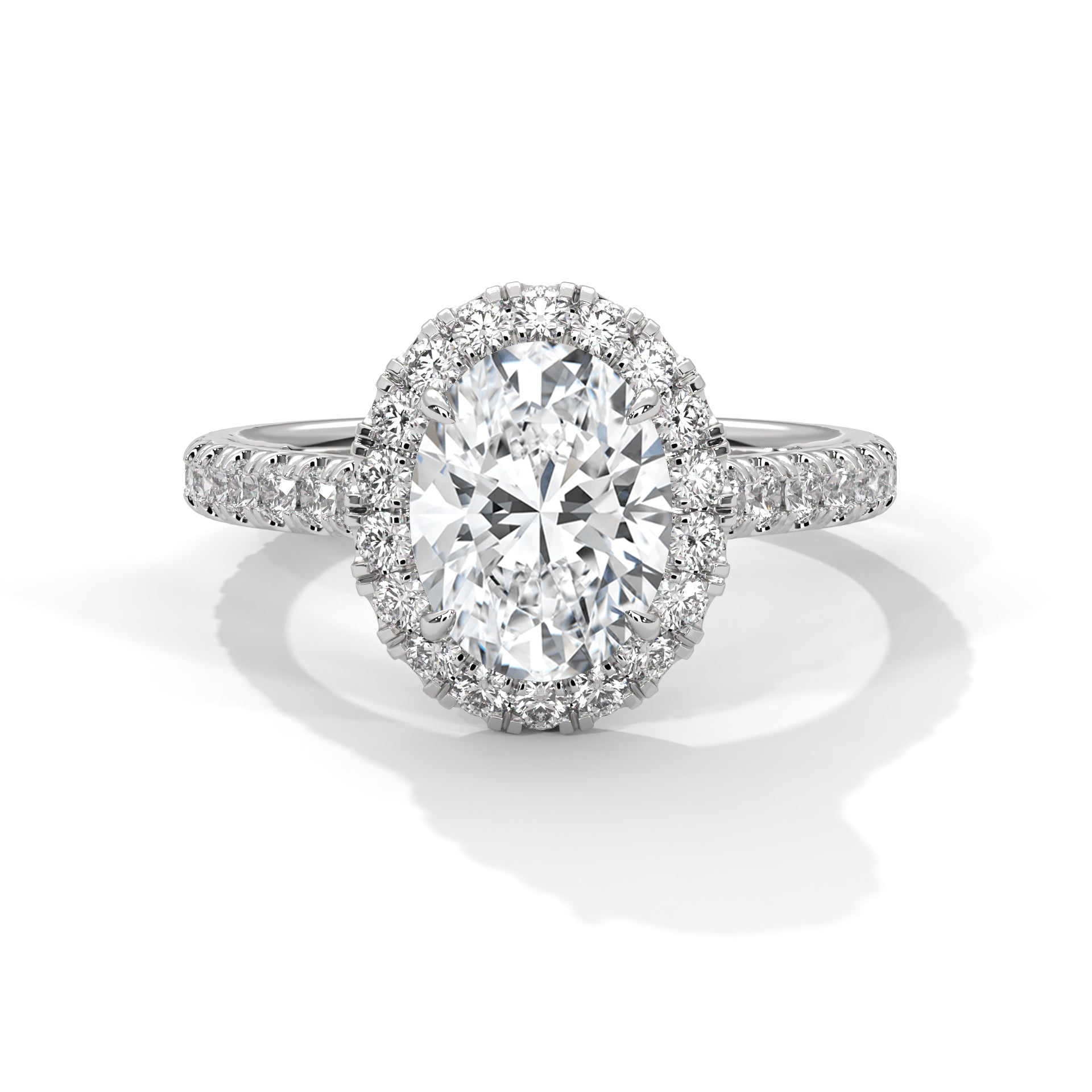 2.00 ct Oval Celestial Halo Lab-Grown Diamond Engagement Ring 2ct White Gold