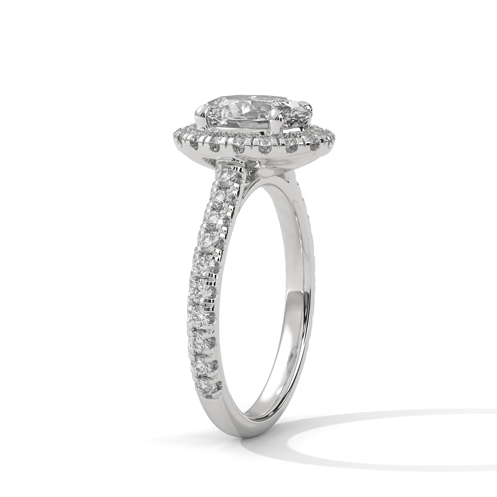 2.00 ct Oval Celestial Halo Lab-Grown Diamond Engagement Ring 2ct White Gold