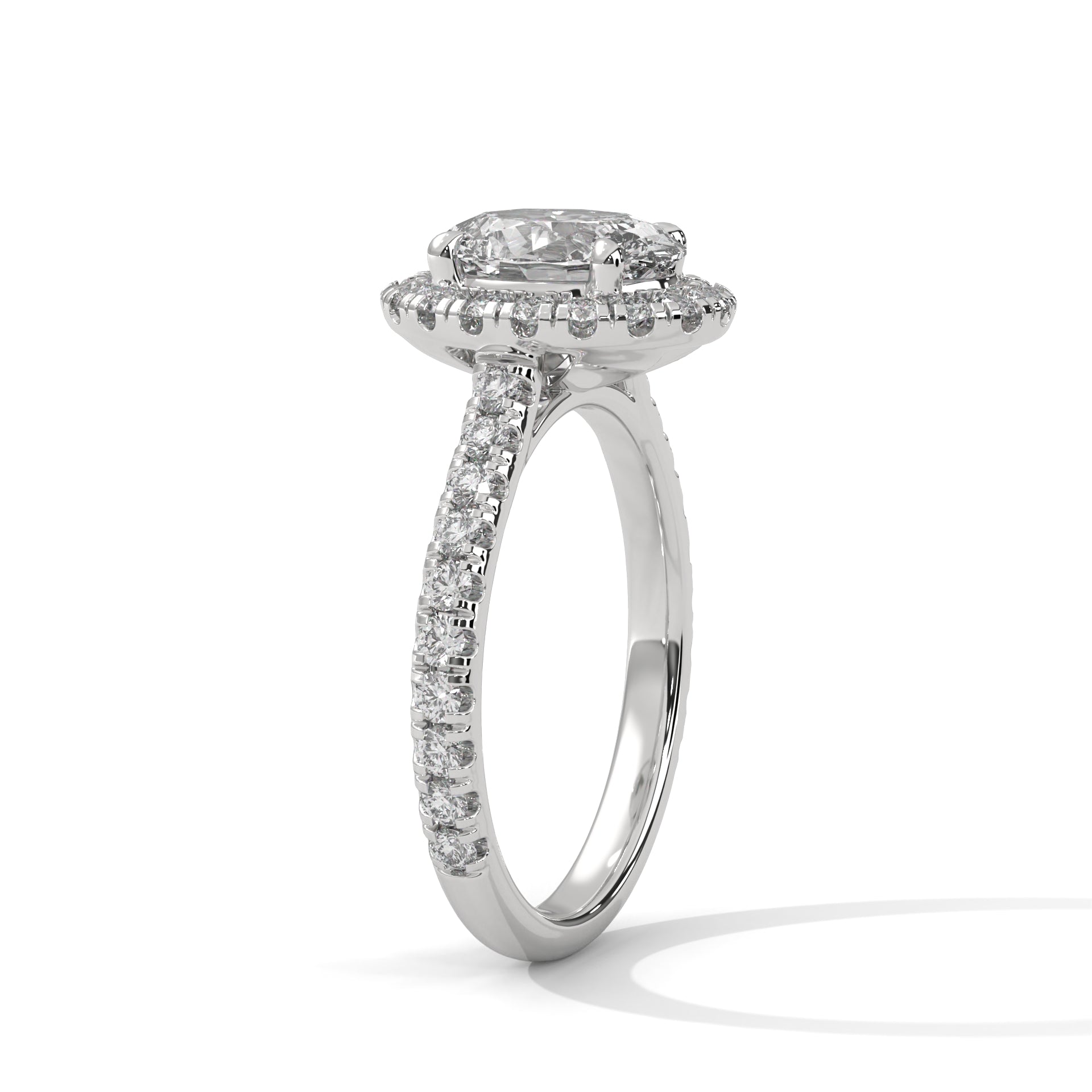 2.00 ct Oval Celestial Halo Lab-Grown Diamond Engagement Ring 2ct White Gold