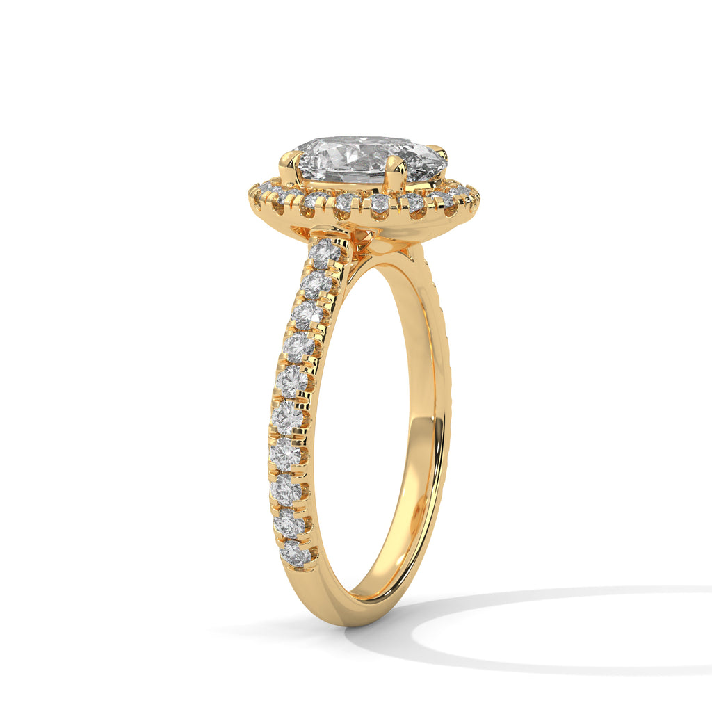 2.00 ct Oval Celestial Halo Lab-Grown Diamond Engagement Ring 2ct Yellow Gold