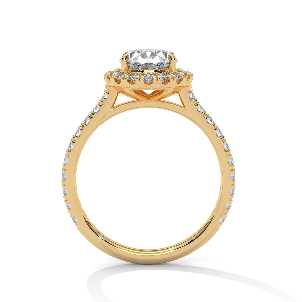 2.00 ct Oval Celestial Halo Lab-Grown Diamond Engagement Ring 2ct Yellow Gold
