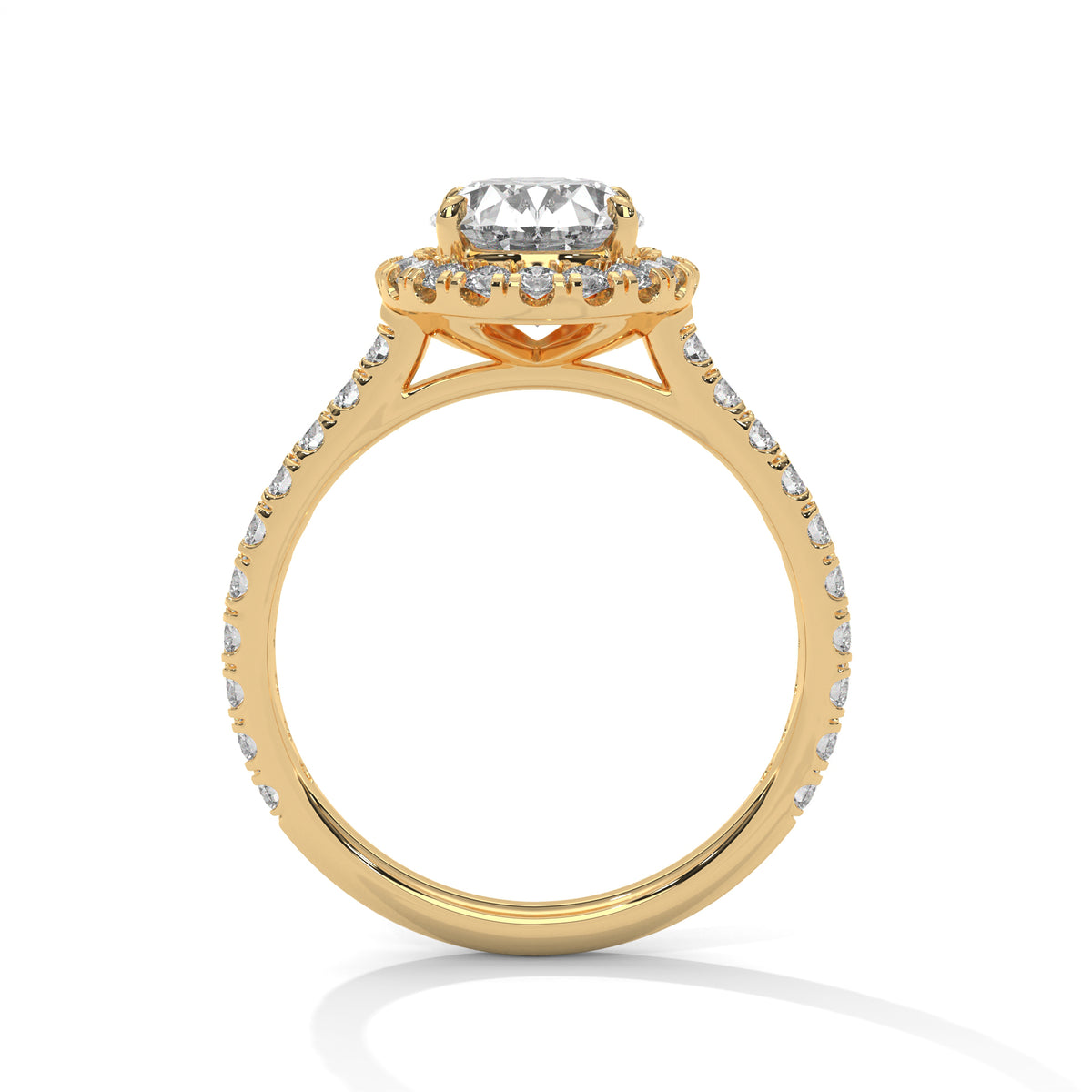 2.00 ct Oval Celestial Halo Lab-Grown Diamond Engagement Ring 2ct Yellow Gold
