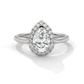 2.00 ct Pear Teardrop Aura Halo Ring 2ct White Gold