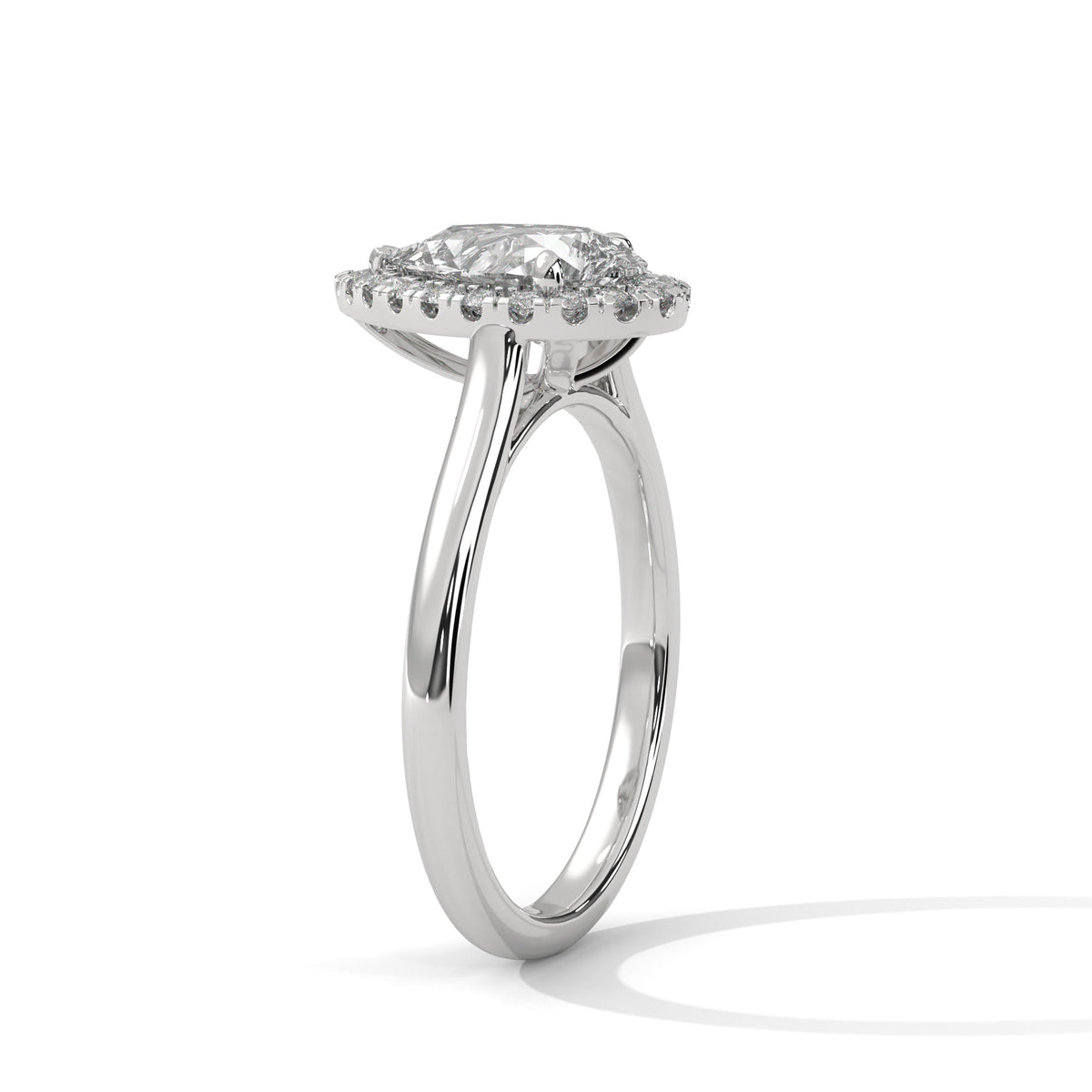 2.00 ct Pear Teardrop Aura Halo Ring 2ct White Gold