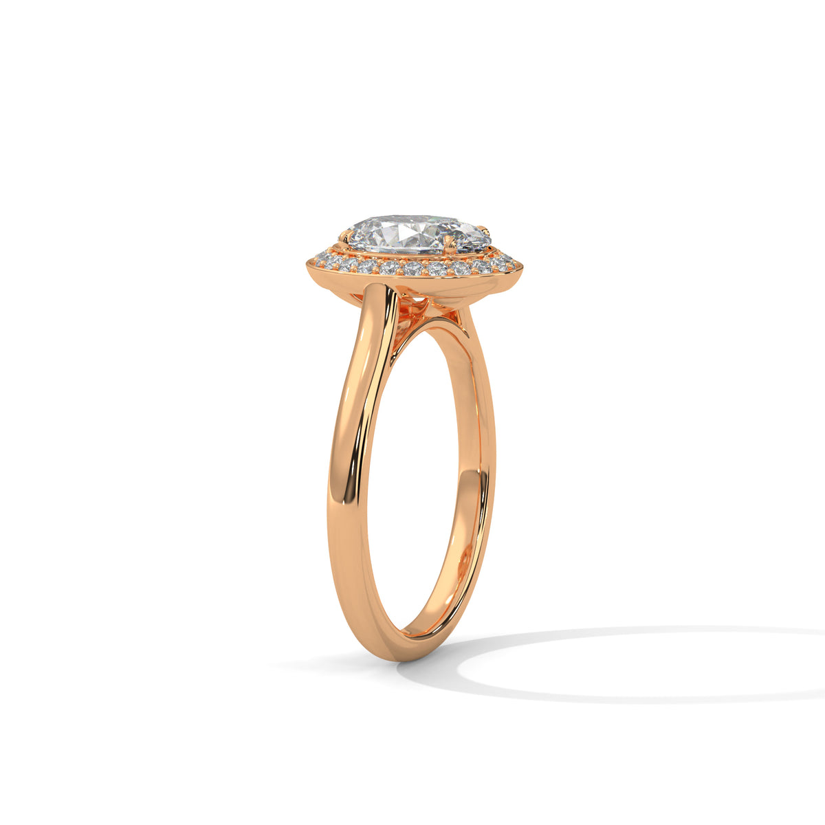 2.00 ct Oval Opulent Designer Halo Ring 2ct Rose Gold