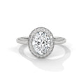 2.00 ct Oval Opulent Designer Halo Ring 2ct White Gold
