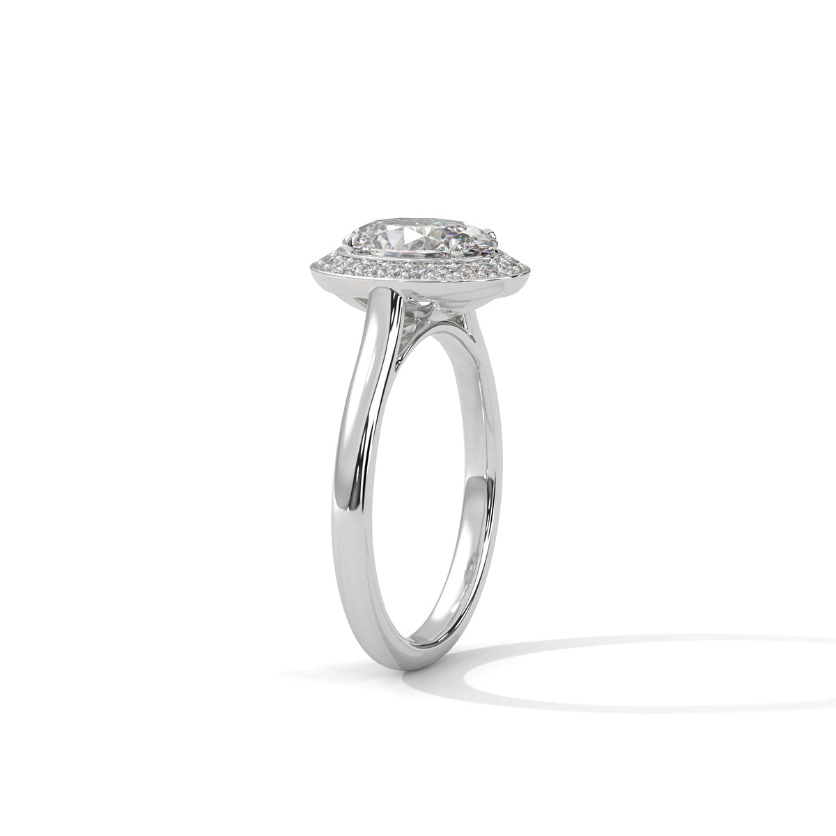 2.00 ct Oval Opulent Designer Halo Ring 2ct White Gold