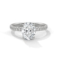 2.00 ct Oval Cut Accent Band Engagement Ring 2ct White Gold