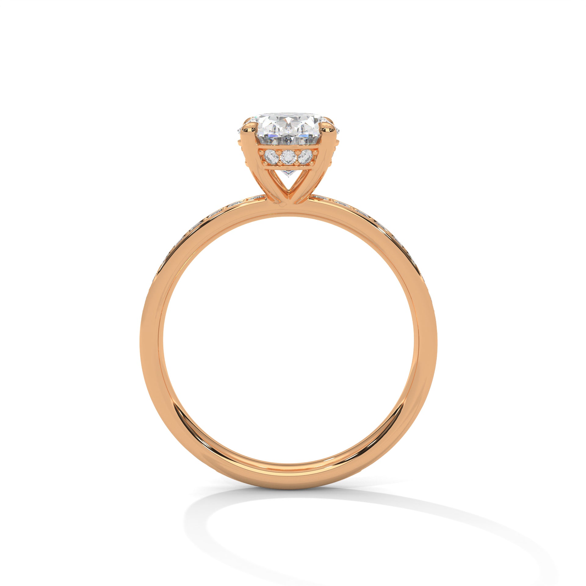2.00 ct Oval Celestial Pavé Lab-Grown Diamond Engagement Ring 2ct Rose Gold