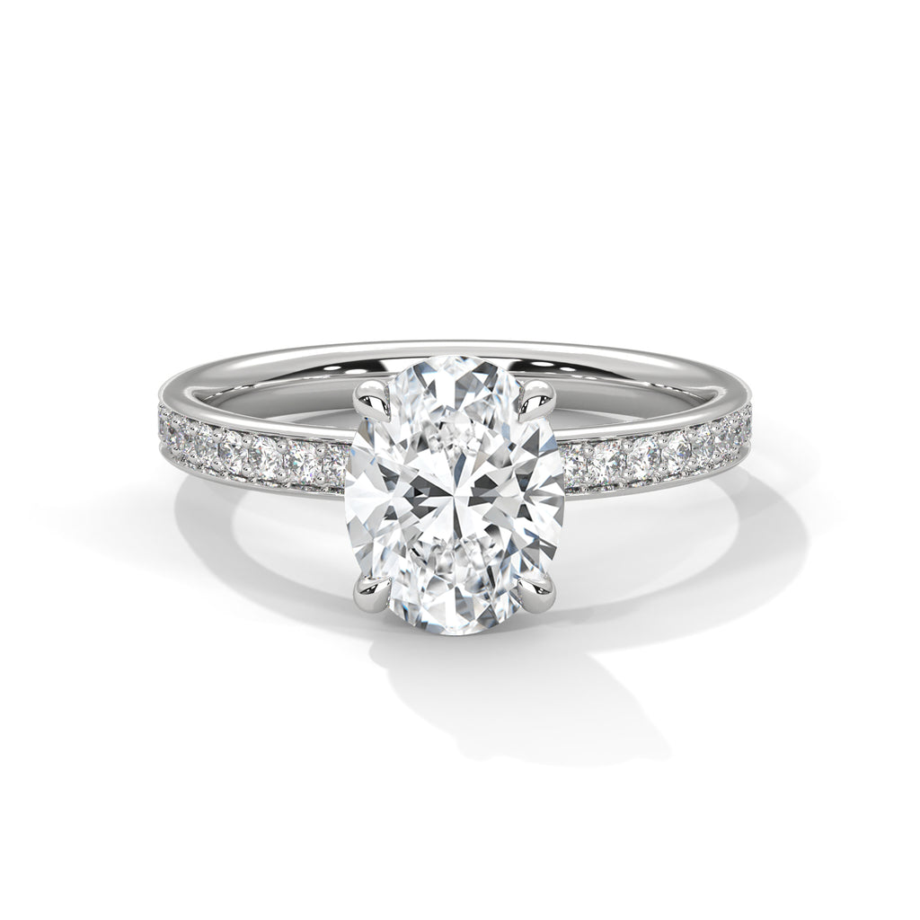 2.00 ct Oval Celestial Pavé Lab-Grown Diamond Engagement Ring 2ct White Gold