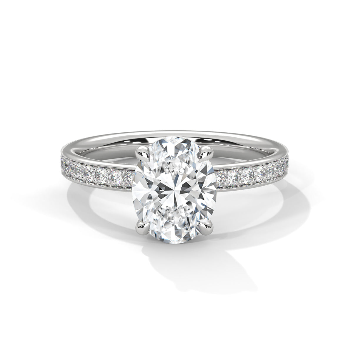 2.00 ct Oval Celestial Pavé Lab-Grown Diamond Engagement Ring 2ct White Gold