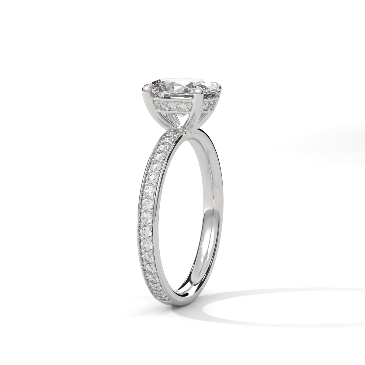 2.00 ct Oval Celestial Pavé Lab-Grown Diamond Engagement Ring 2ct White Gold