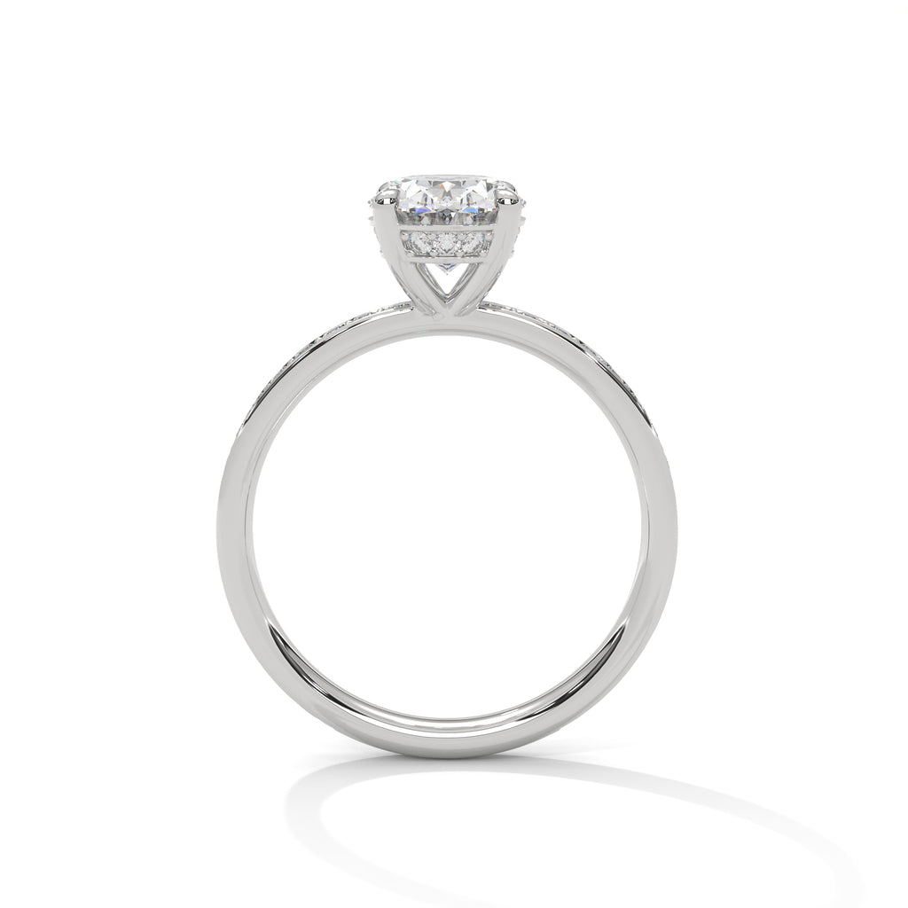 2.00 ct Oval Celestial Pavé Lab-Grown Diamond Engagement Ring 2ct White Gold