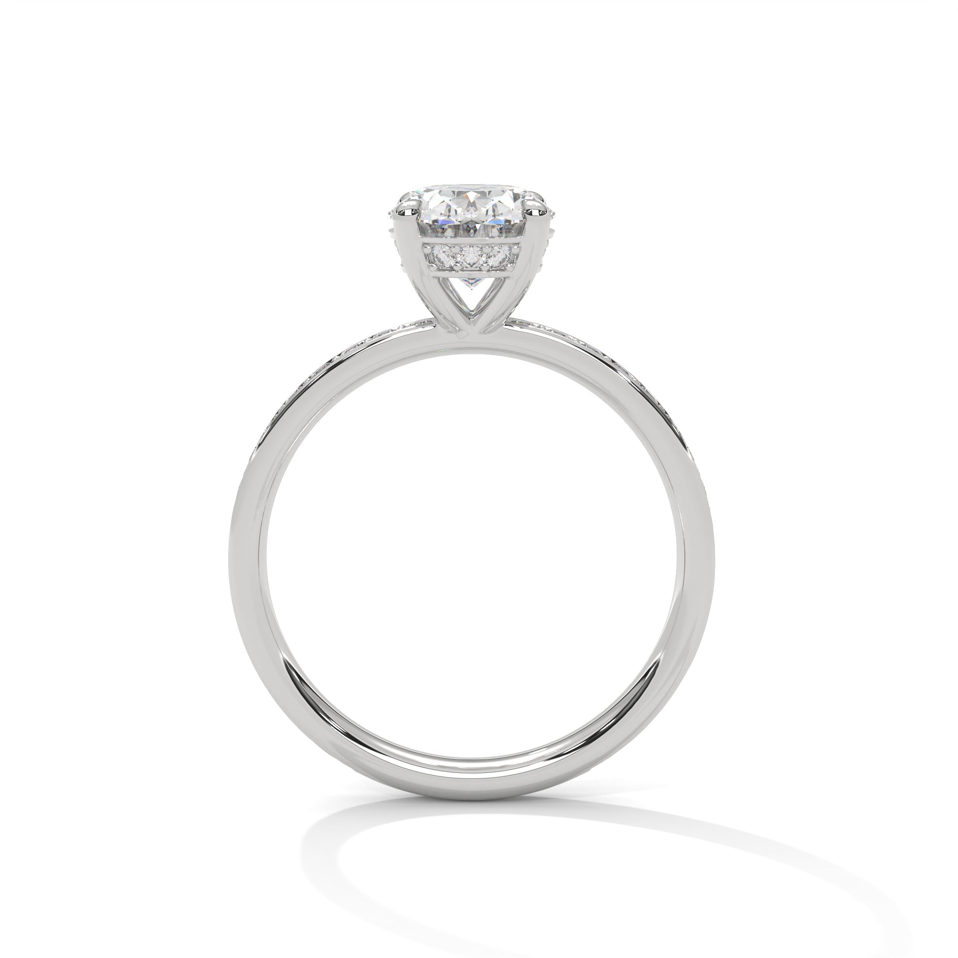 2.00 ct Oval Celestial Pavé Lab-Grown Diamond Engagement Ring 2ct White Gold