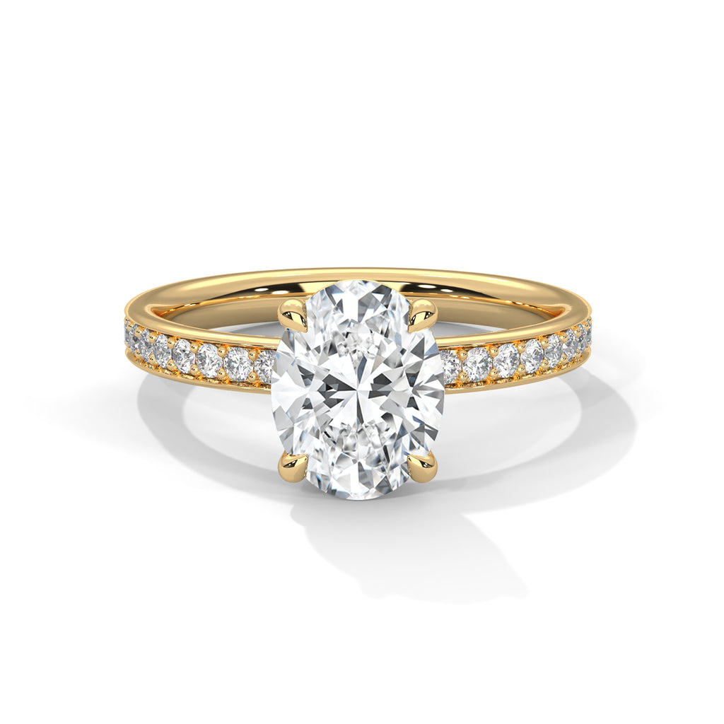 2.00 ct Oval Celestial Pavé Lab-Grown Diamond Engagement Ring 2ct Yellow Gold