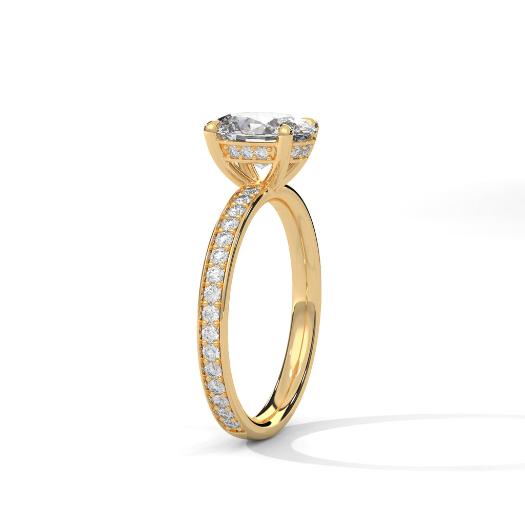 2.00 ct Oval Celestial Pavé Lab-Grown Diamond Engagement Ring 2ct Yellow Gold