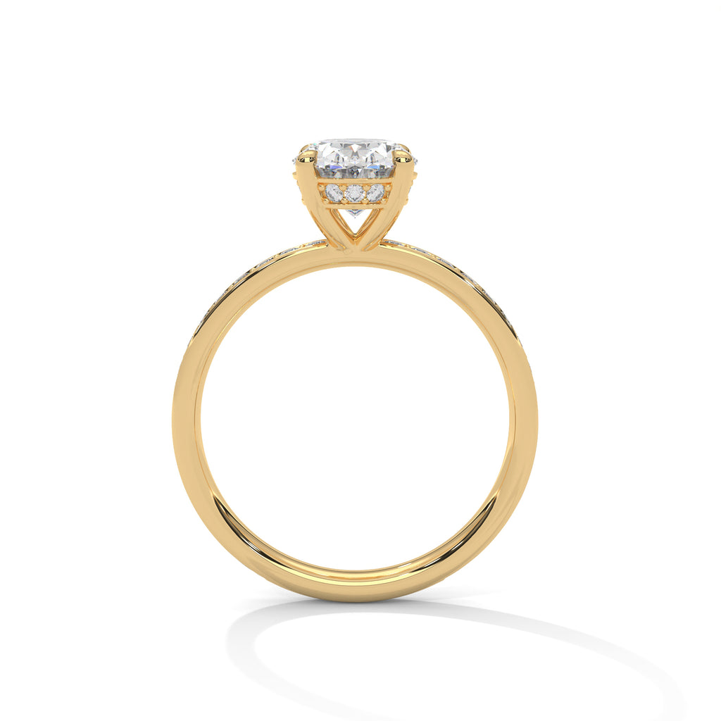 2.00 ct Oval Celestial Pavé Lab-Grown Diamond Engagement Ring 2ct Yellow Gold