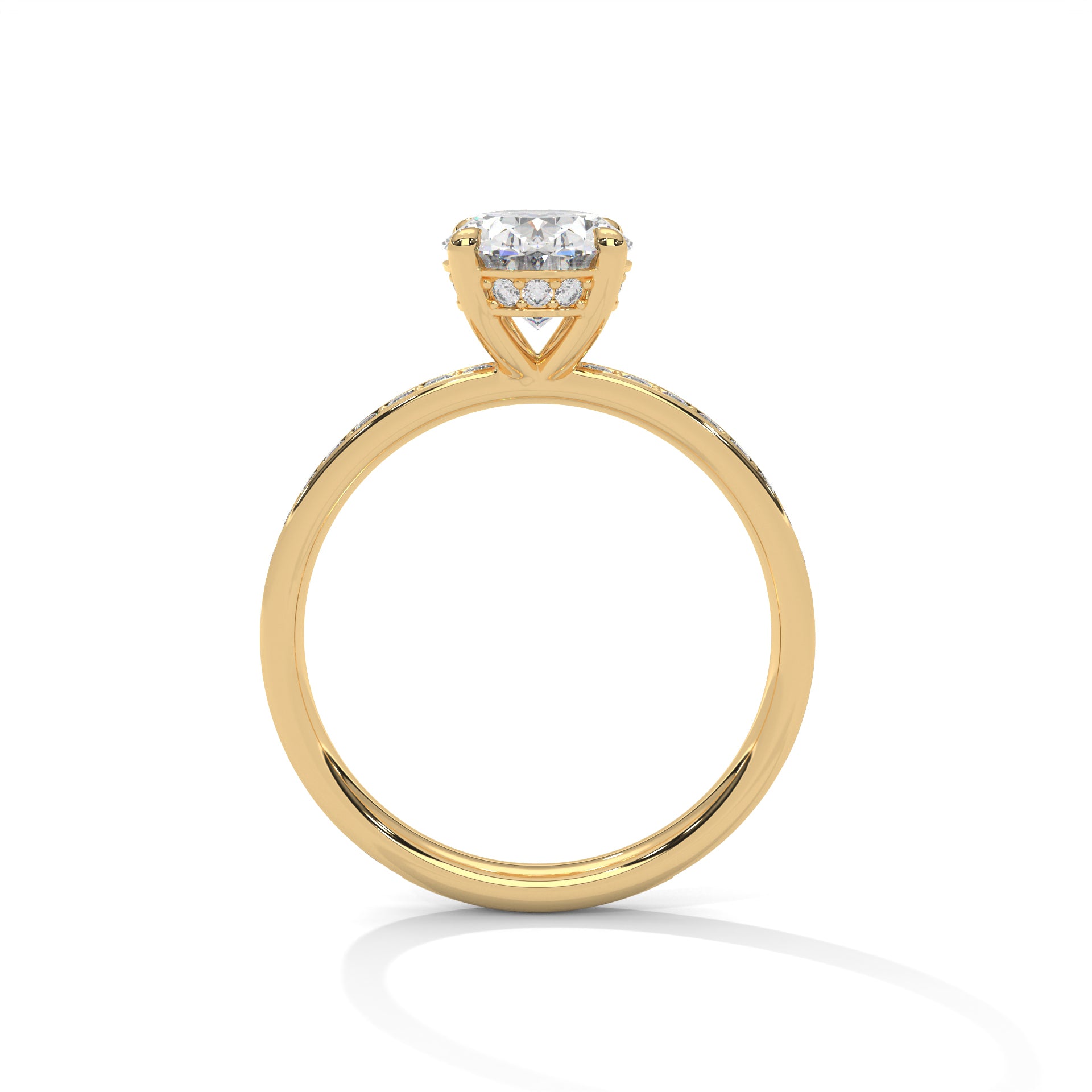 2.00 ct Oval Celestial Pavé Lab-Grown Diamond Engagement Ring 2ct Yellow Gold