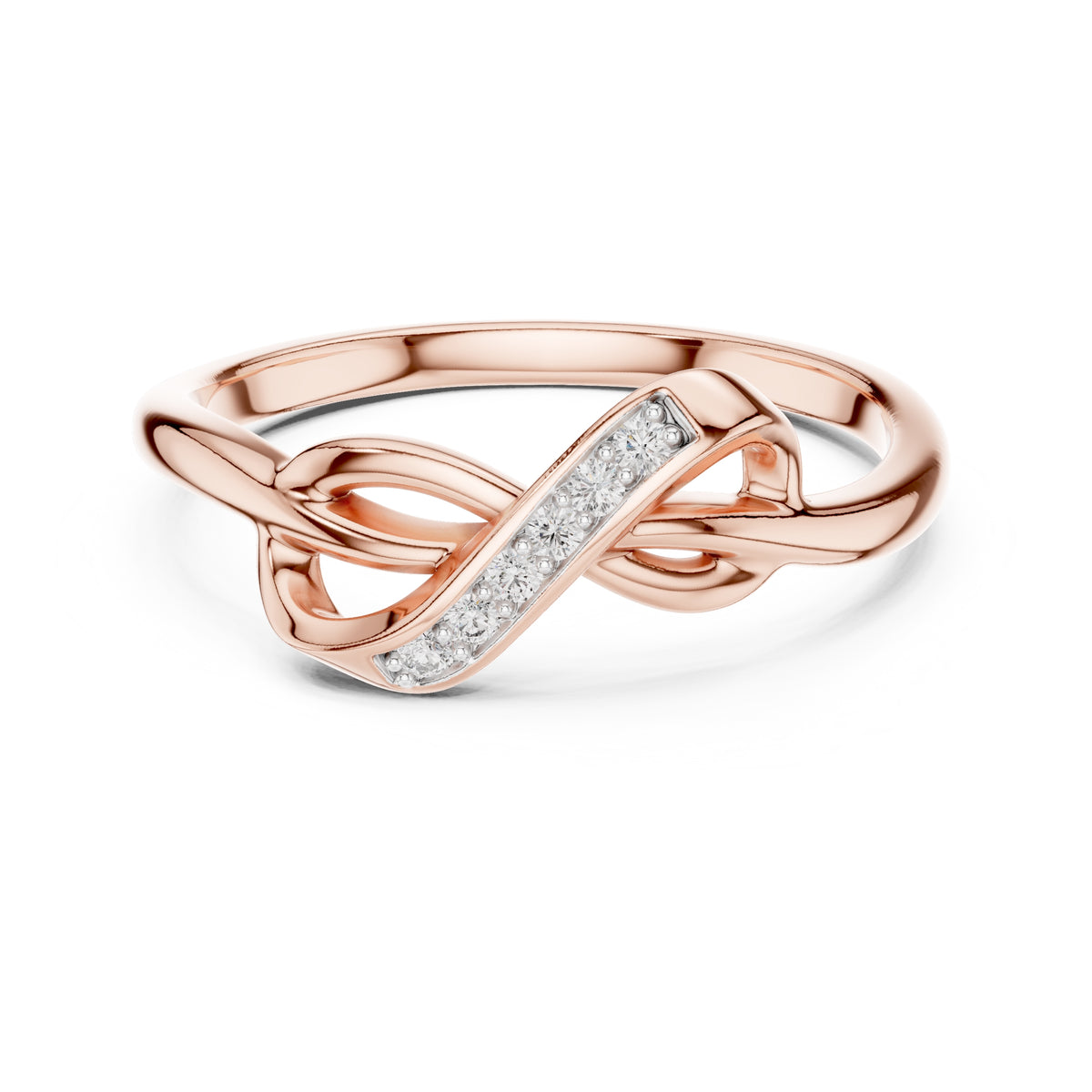 Intertwined Infinity Statement Ring Rose Gold