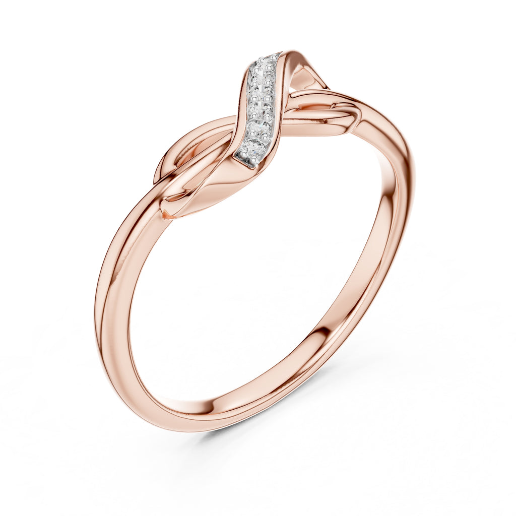 Intertwined Infinity Statement Ring Rose Gold