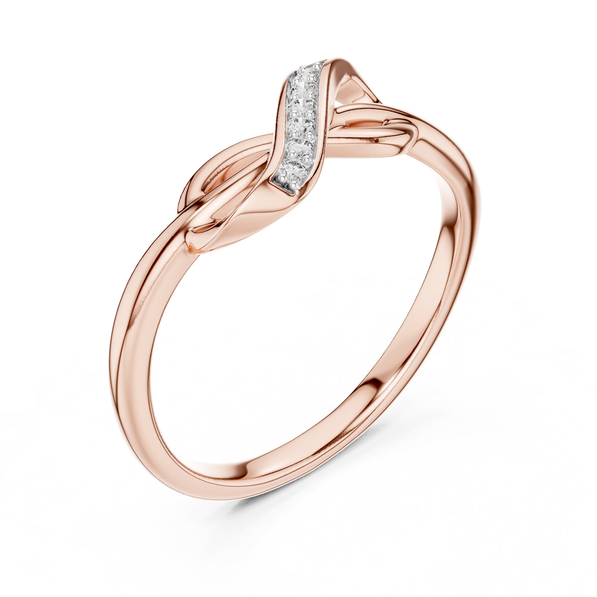 Intertwined Infinity Statement Ring Rose Gold
