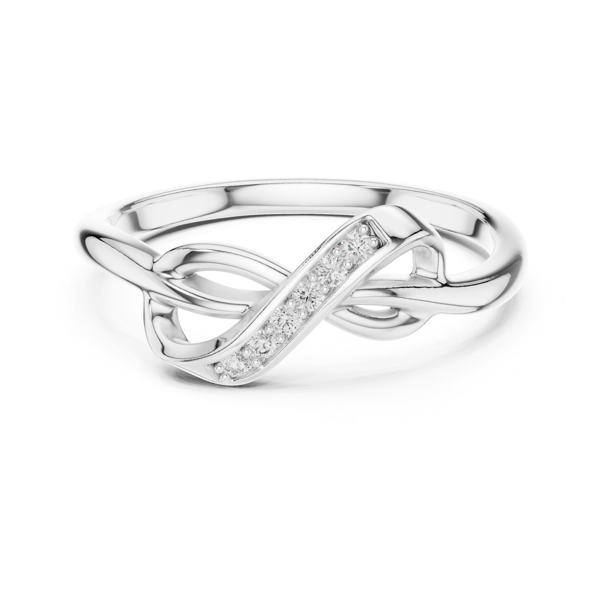 Intertwined Infinity Statement Ring White Gold