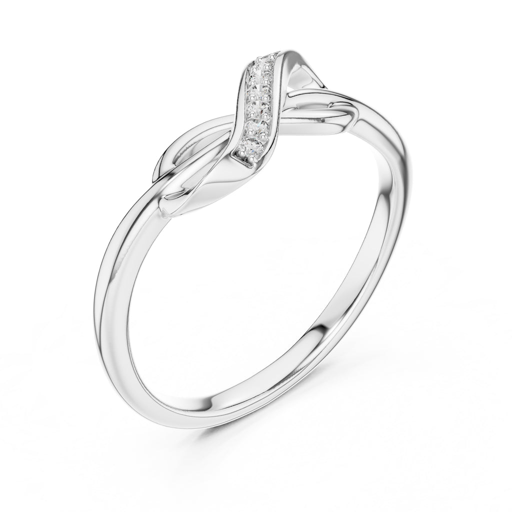 Intertwined Infinity Statement Ring White Gold