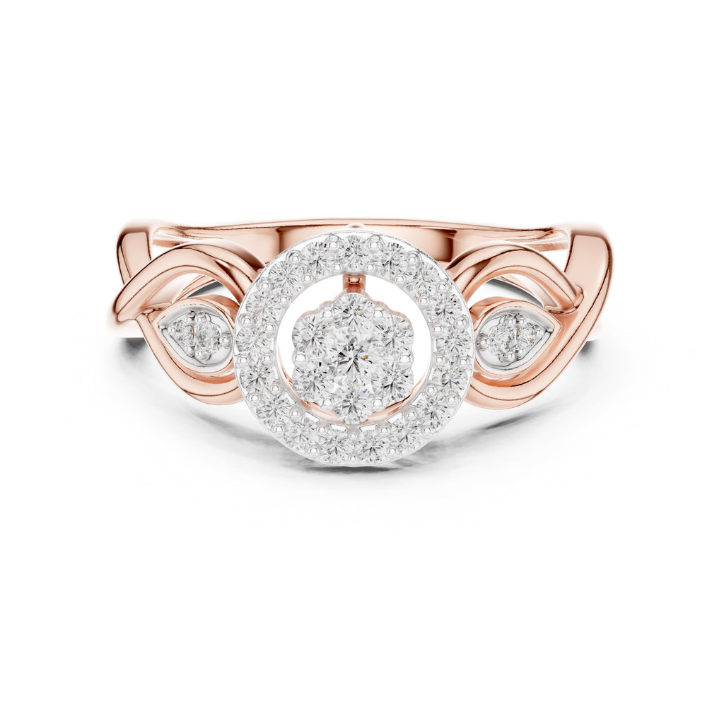 Celestial Halo Cluster Statement Ring Rose Gold
