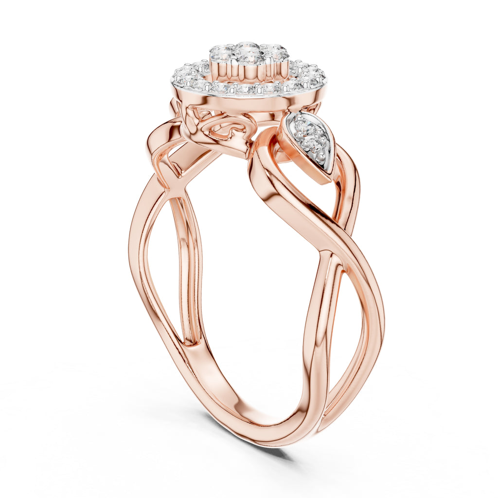 Celestial Halo Cluster Statement Ring Rose Gold