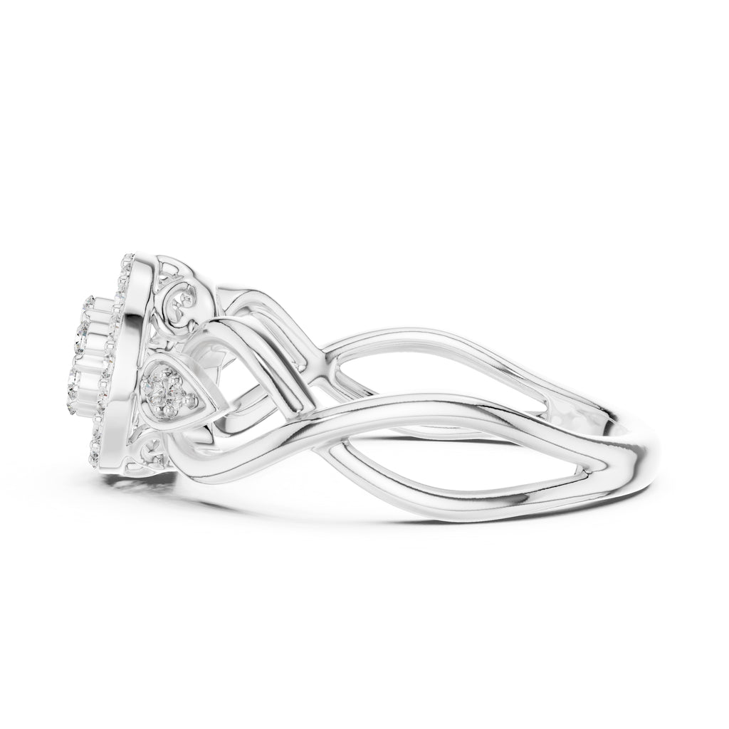 Celestial Halo Cluster Statement Ring White Gold