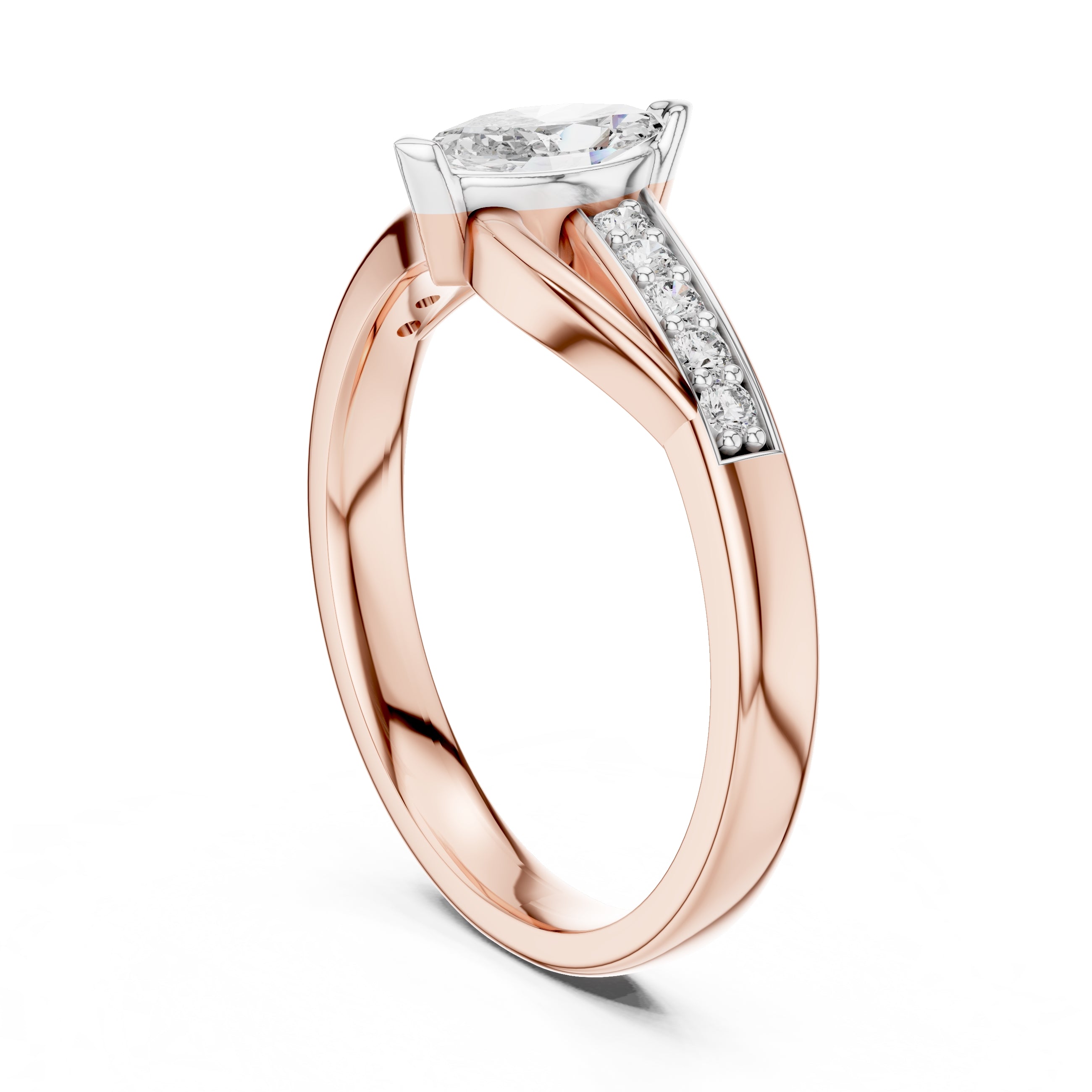 Swirling Marquise Statement Ring Rose Gold