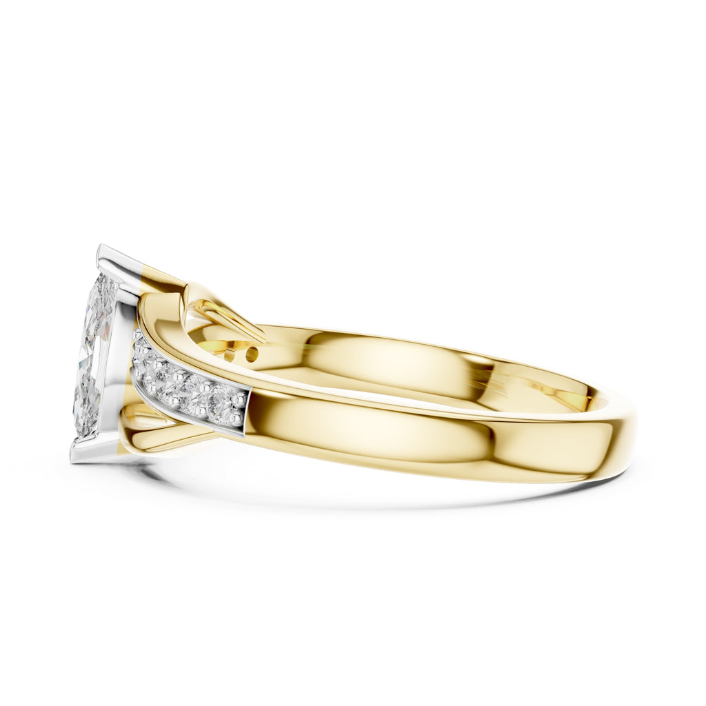 Swirling Marquise Statement Ring Yellow Gold