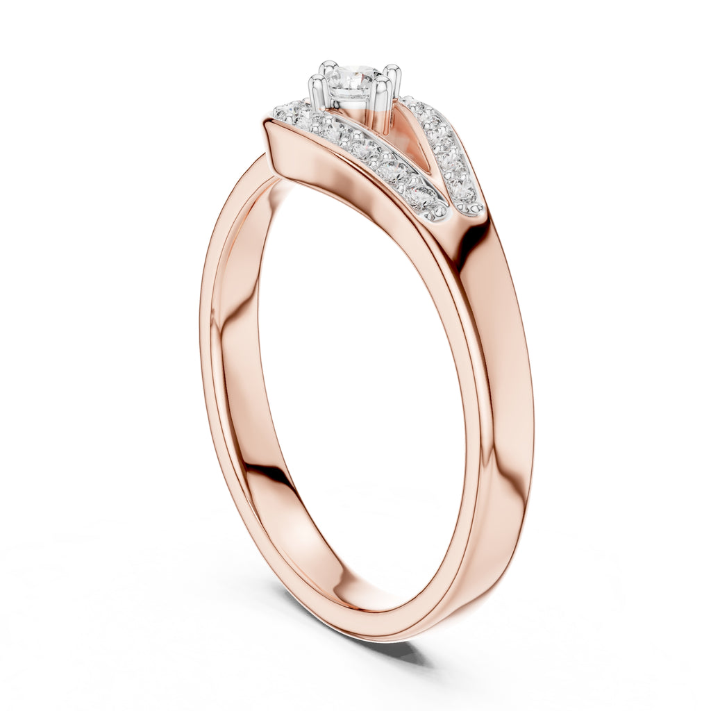 Teardrop Halo Statement Ring Rose Gold