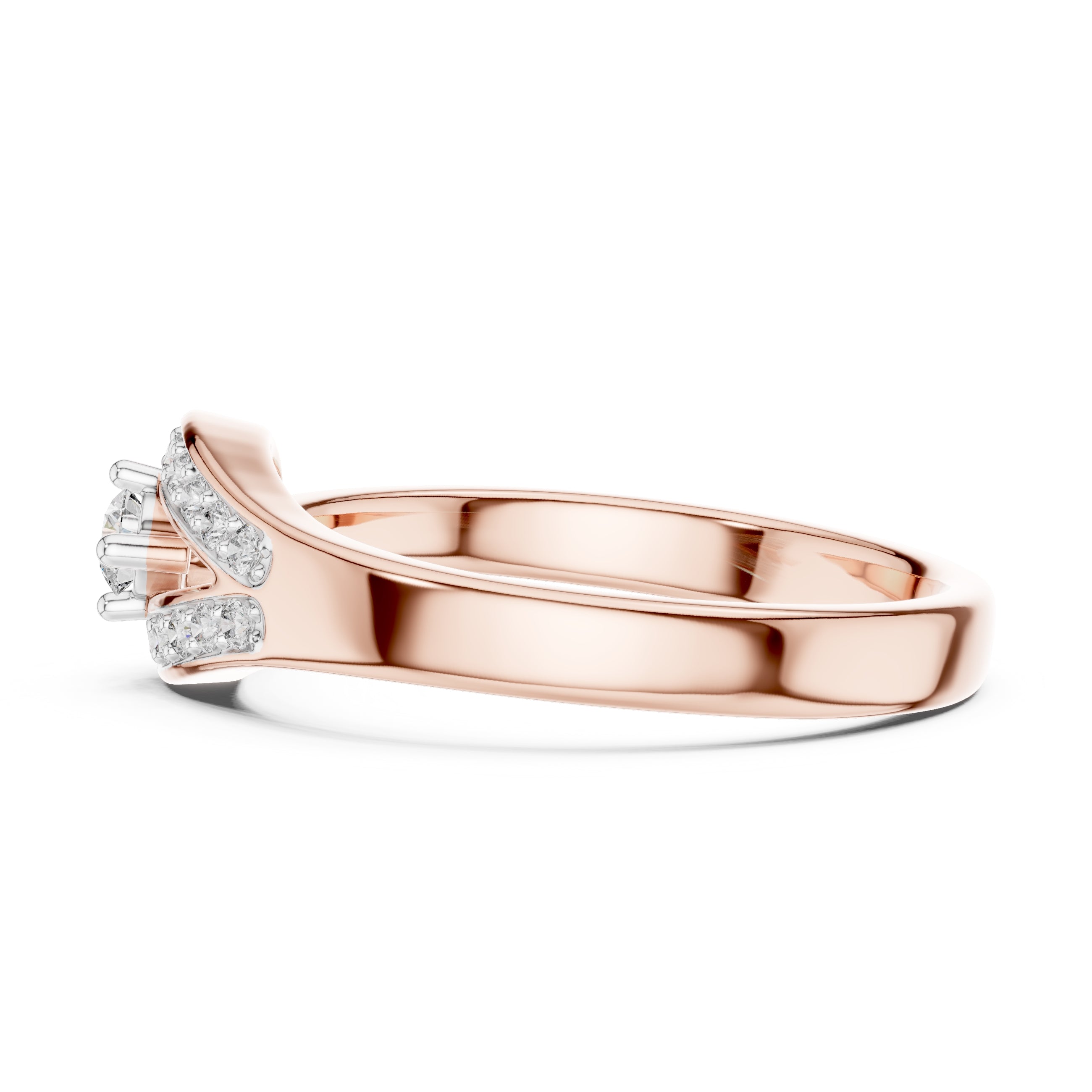 Teardrop Halo Statement Ring Rose Gold