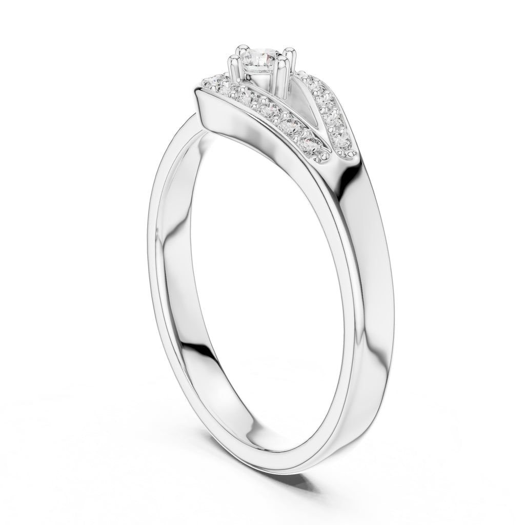 Teardrop Halo Statement Ring White Gold