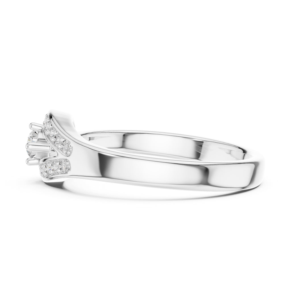 Teardrop Halo Statement Ring White Gold