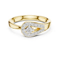 Teardrop Halo Statement Ring Yellow Gold