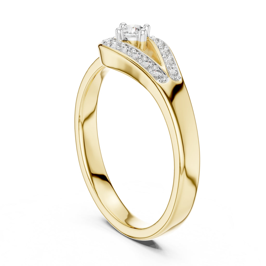Teardrop Halo Statement Ring Yellow Gold