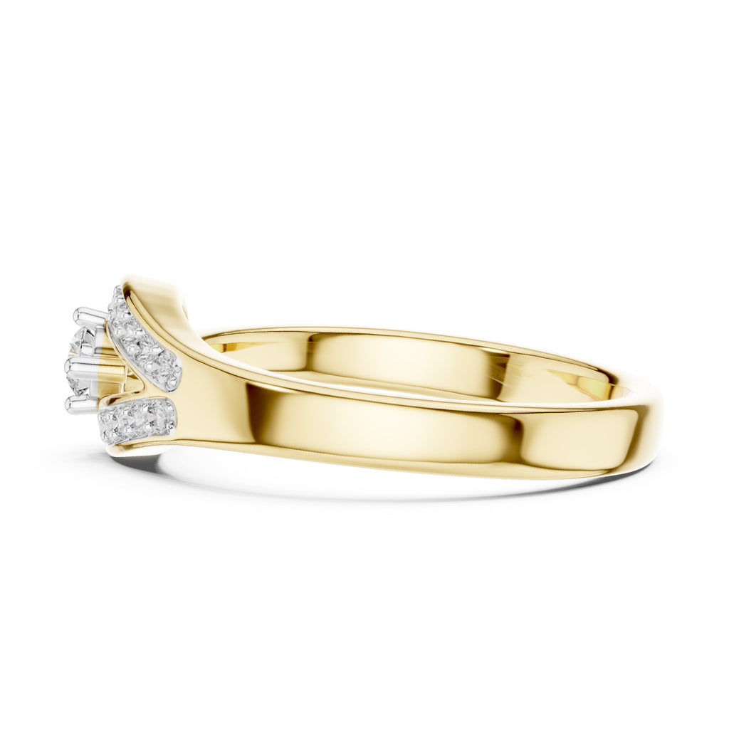 Teardrop Halo Statement Ring Yellow Gold