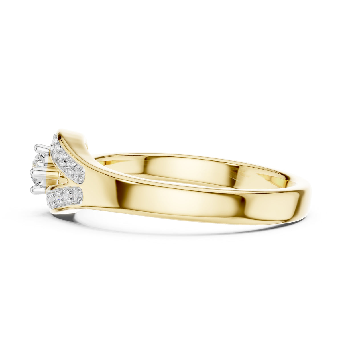 Teardrop Halo Statement Ring Yellow Gold