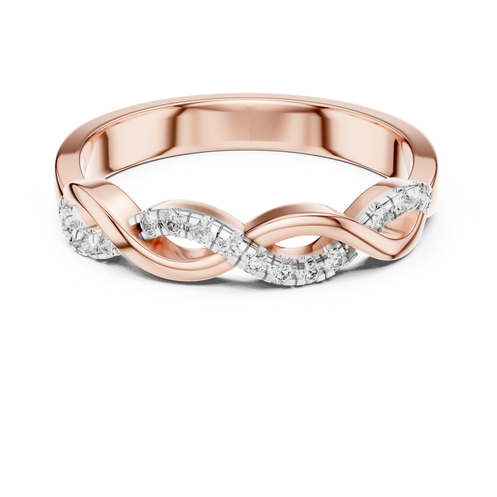 Intertwined Twisted Band Statement Ring Rose Gold