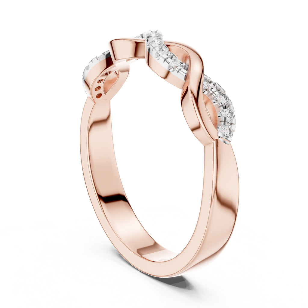 Intertwined Twisted Band Statement Ring Rose Gold