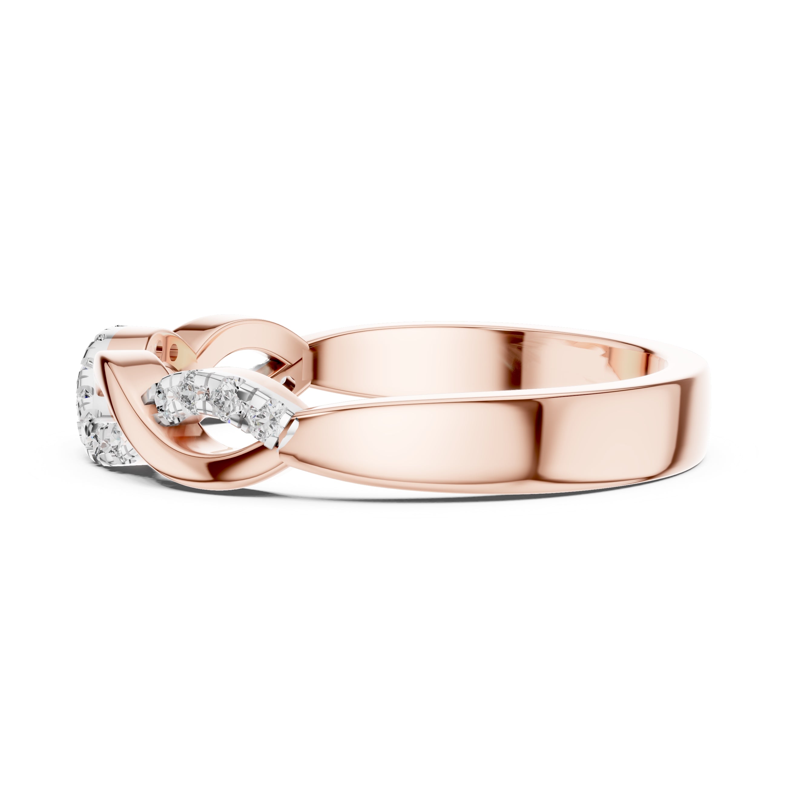 Intertwined Twisted Band Statement Ring Rose Gold
